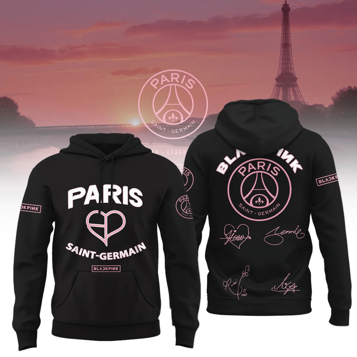 Black Pink X Paris Saint Germain Hoodie Fan Merch Gifts For Wife