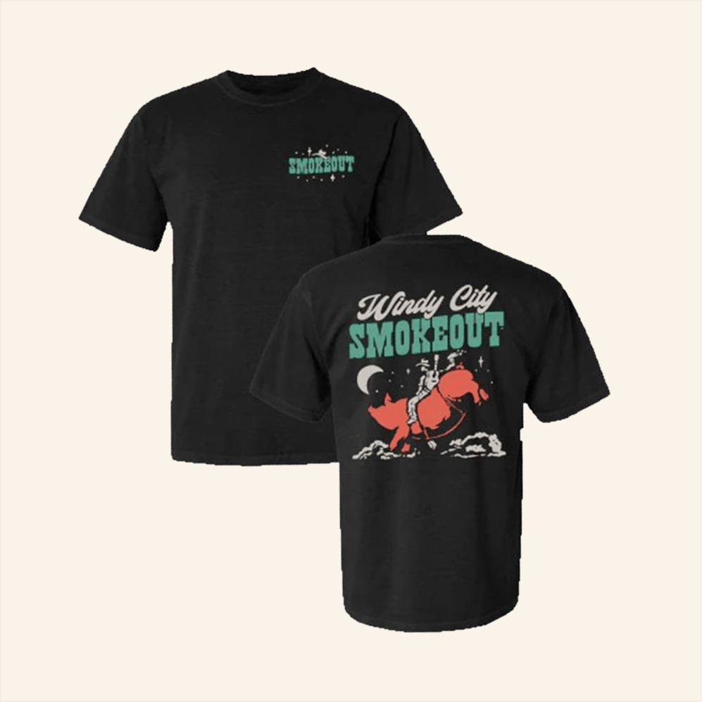 Black Rodeo Pig T-Shirt Windy City Smokeout Merch Present For Husband Gifts For Best Friend