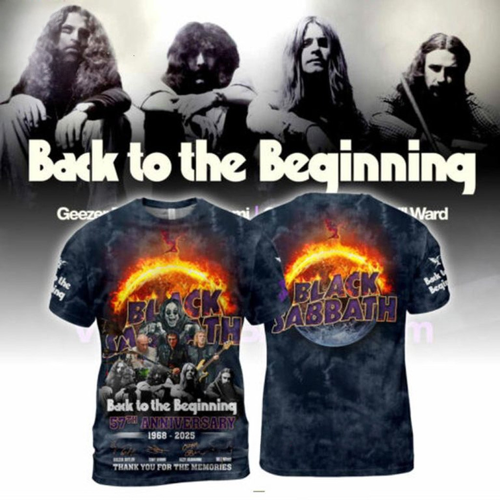 Black Sabbath Back To The Beginning 57th Anniversary 1968-2025 Thank You For The Memories T-Shirt