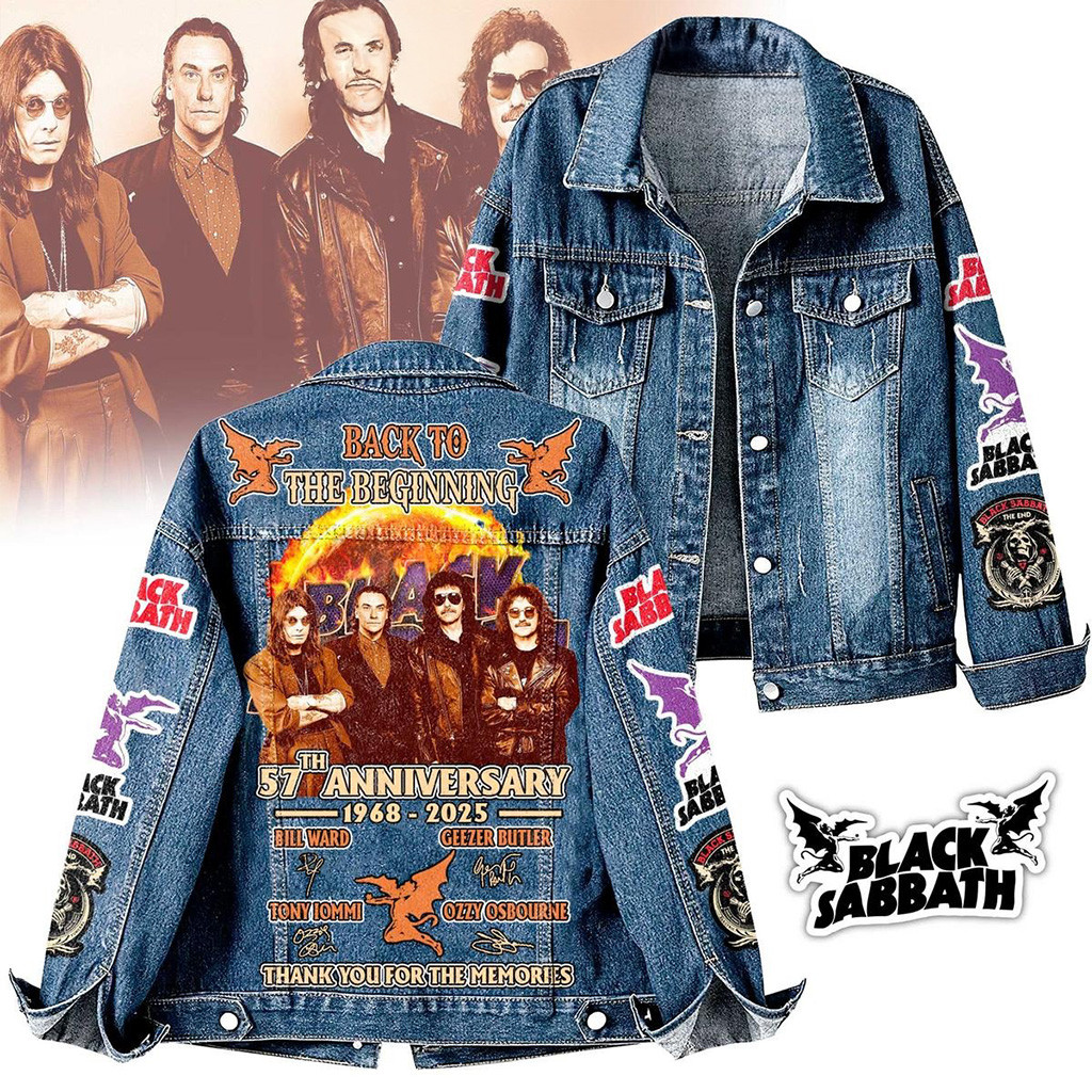 Black Sabbath Back To The Beginning 57th Anniversary Denim Jacket Fan Merch