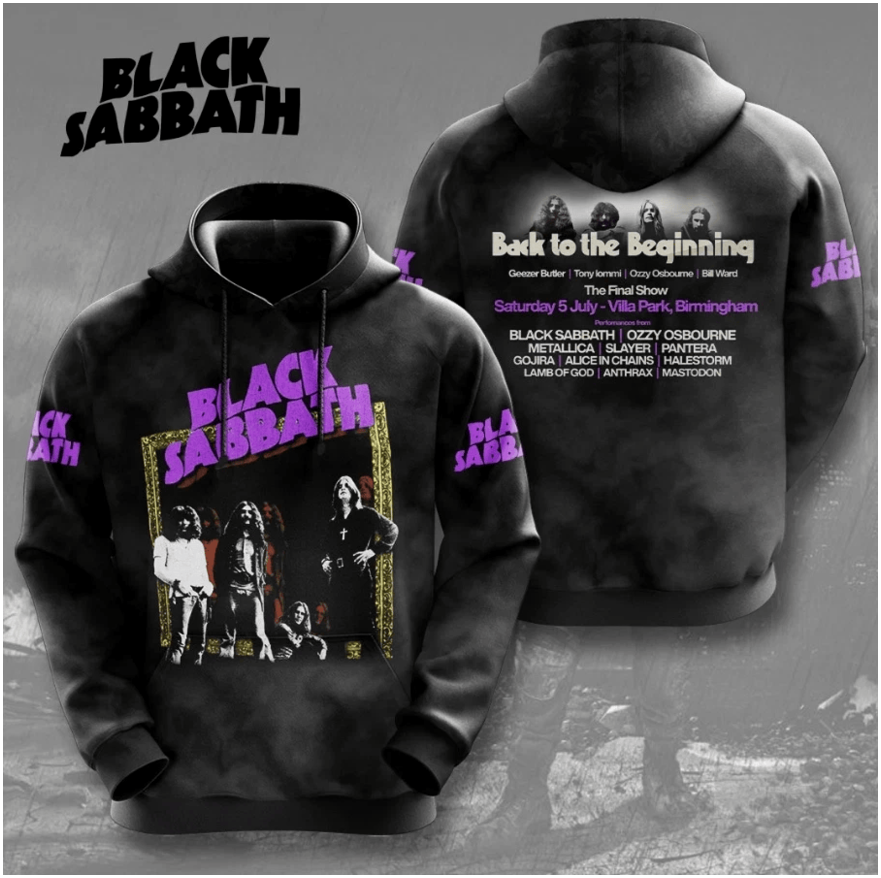 Black Sabbath Hoodie 2025 Tour Back To The Beginning Apparel Ozzy Osbourne Merch Gifts For Fans