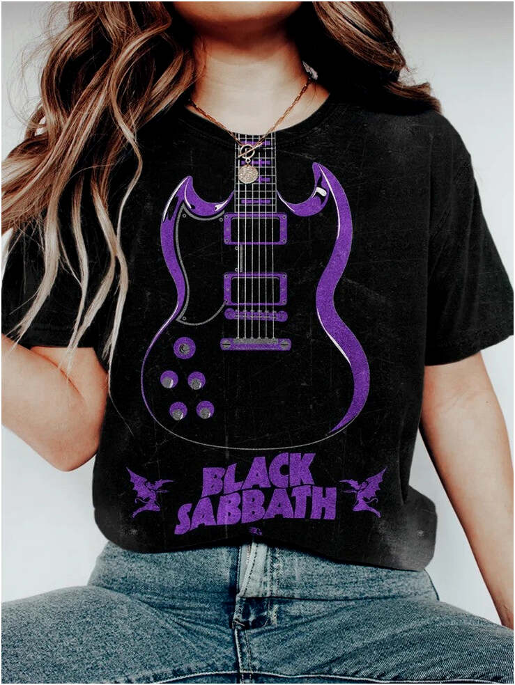 Black Sabbath Merch Shirt Guitar Black Sabbath T-Shirt Rock Band Fan Gifts Gifts For Besties