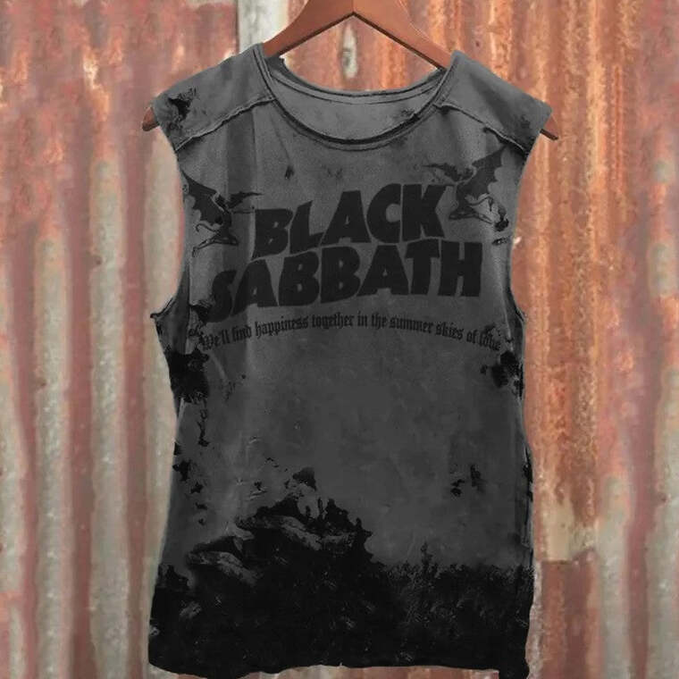 Black Sabbath Merch Tank Top Gradiant Demon Black Sabbath Tank Top For Rock Band Fan Gifts