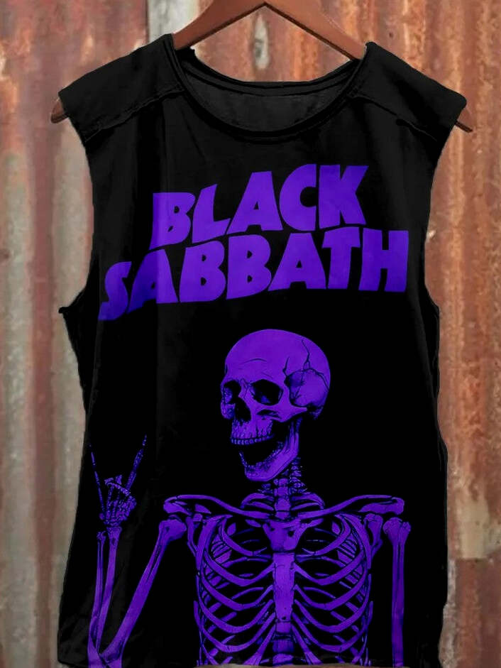 Black Sabbath Merch Tank Top Skeleton Black Sabbath Sweatshirt Gifts For Rock Band Fans