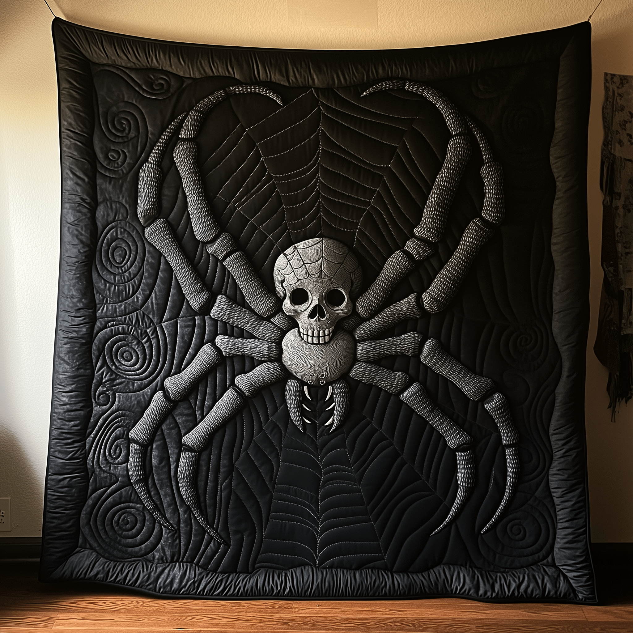 Black Spider Quilted Blanket Secret Santa Ideas