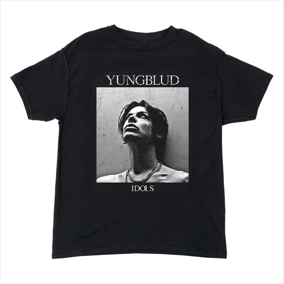 Black Square Photo T-Shirt Yungblud Merch Gifts For Someone Who Likes Music Best Friend Gifts