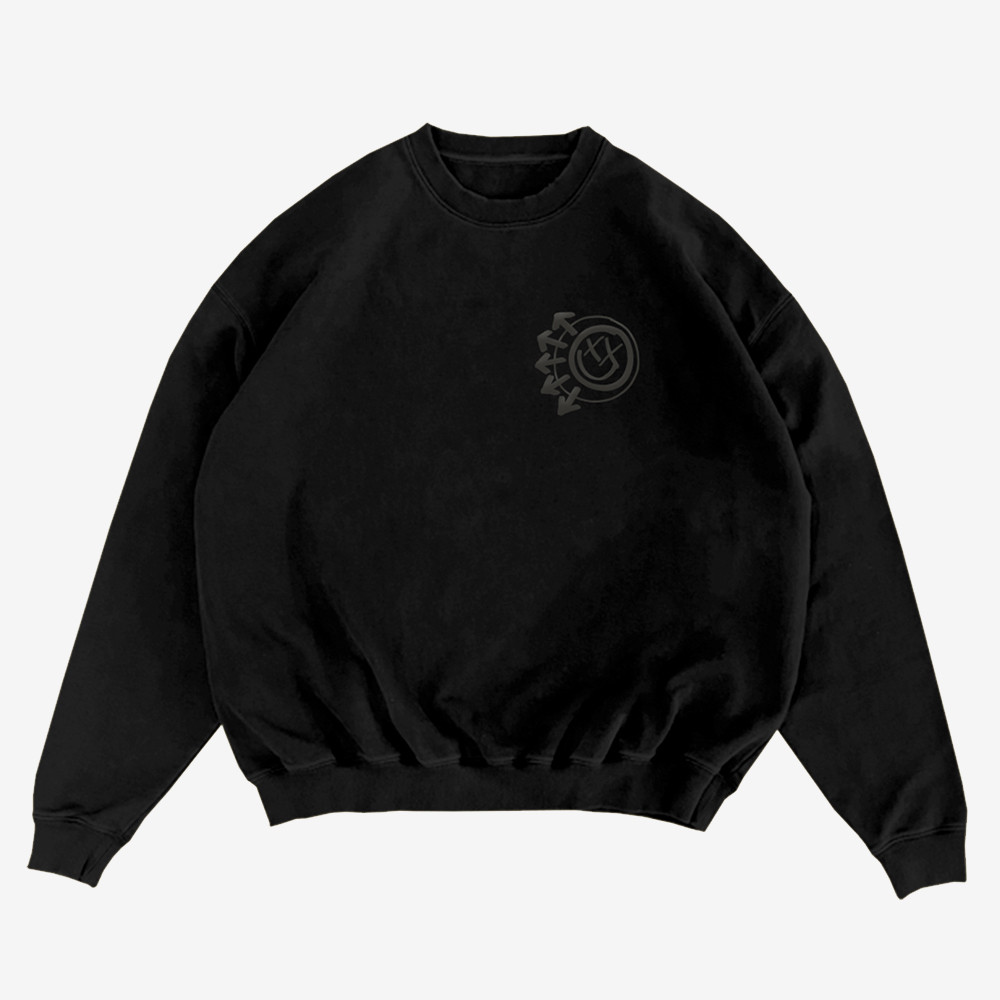 Blink-182 Rabbit Crewneck Black Sweatshirt Tour Merch 2025 For Music Fans