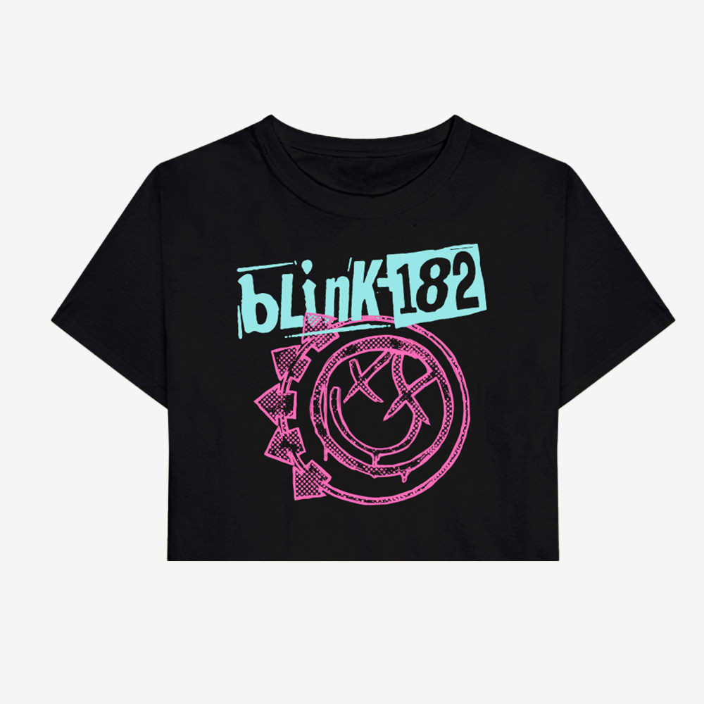 Blink-182 Tour Merch 2025 Smiley Crop Top Merch Gift For Men Women