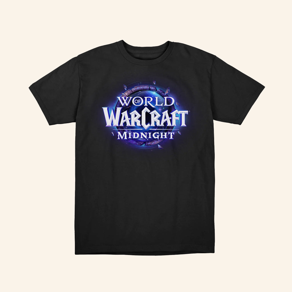 Blizzard Merch World Of Warcraft Midnight Logo Black T-Shirt Gifts For Him