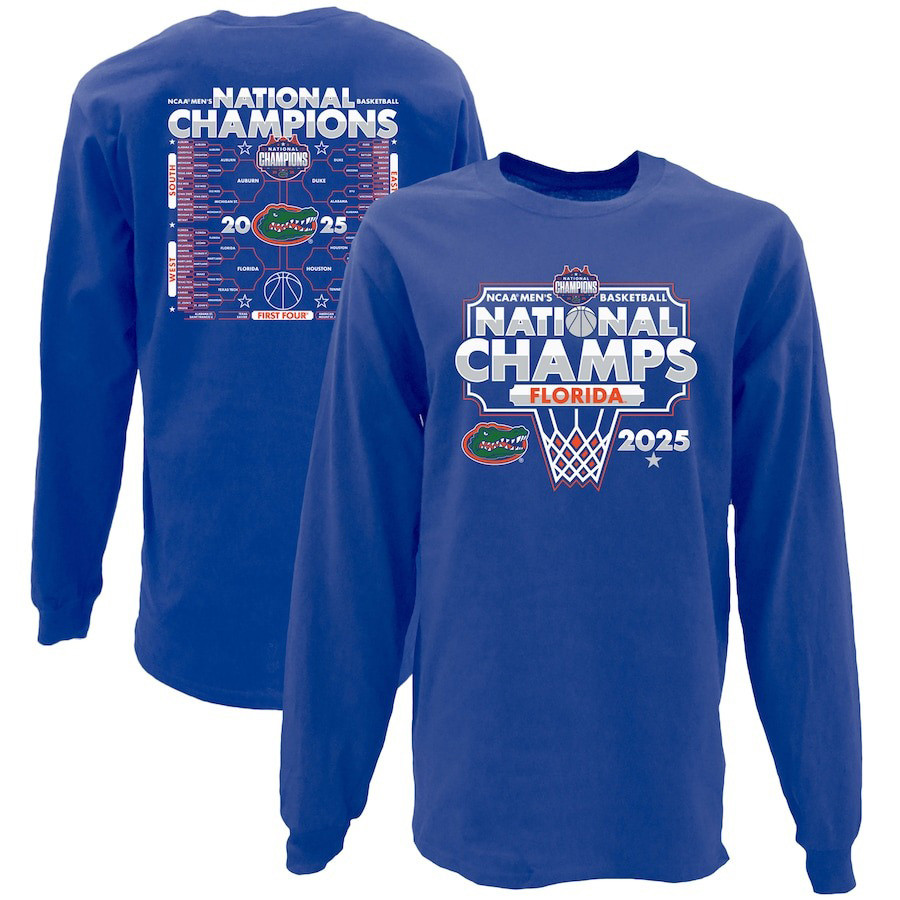 Blue 84 Royal Florida Gators 2025 NCAA Men's Basketball National Champions Long Sleeve Shirt
