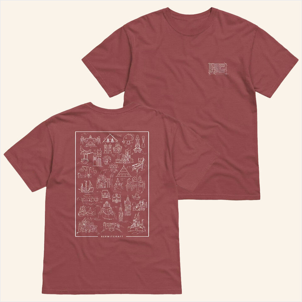 Blueprints T-Shirt Hermitcraft Merch Best Birthday Gifts For Besties Christmas Presents
