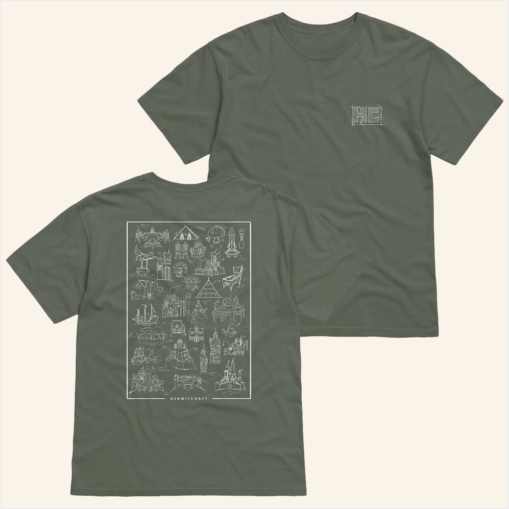 Blueprints T-Shirt Hermitcraft Merch Birthday Gifts For BFF Christmas Presents