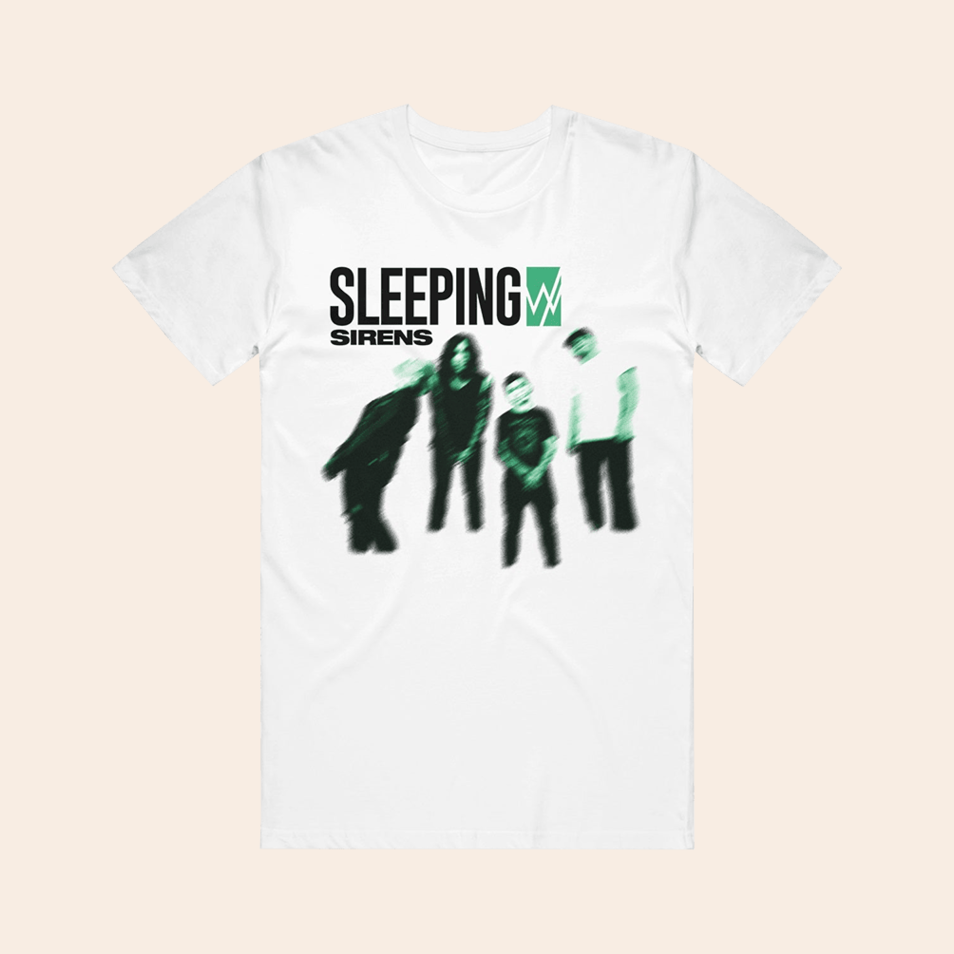 Blurry Photo White T-Shirt Sleeping With Sirens Merch Father's Day Gifts For Best Friend
