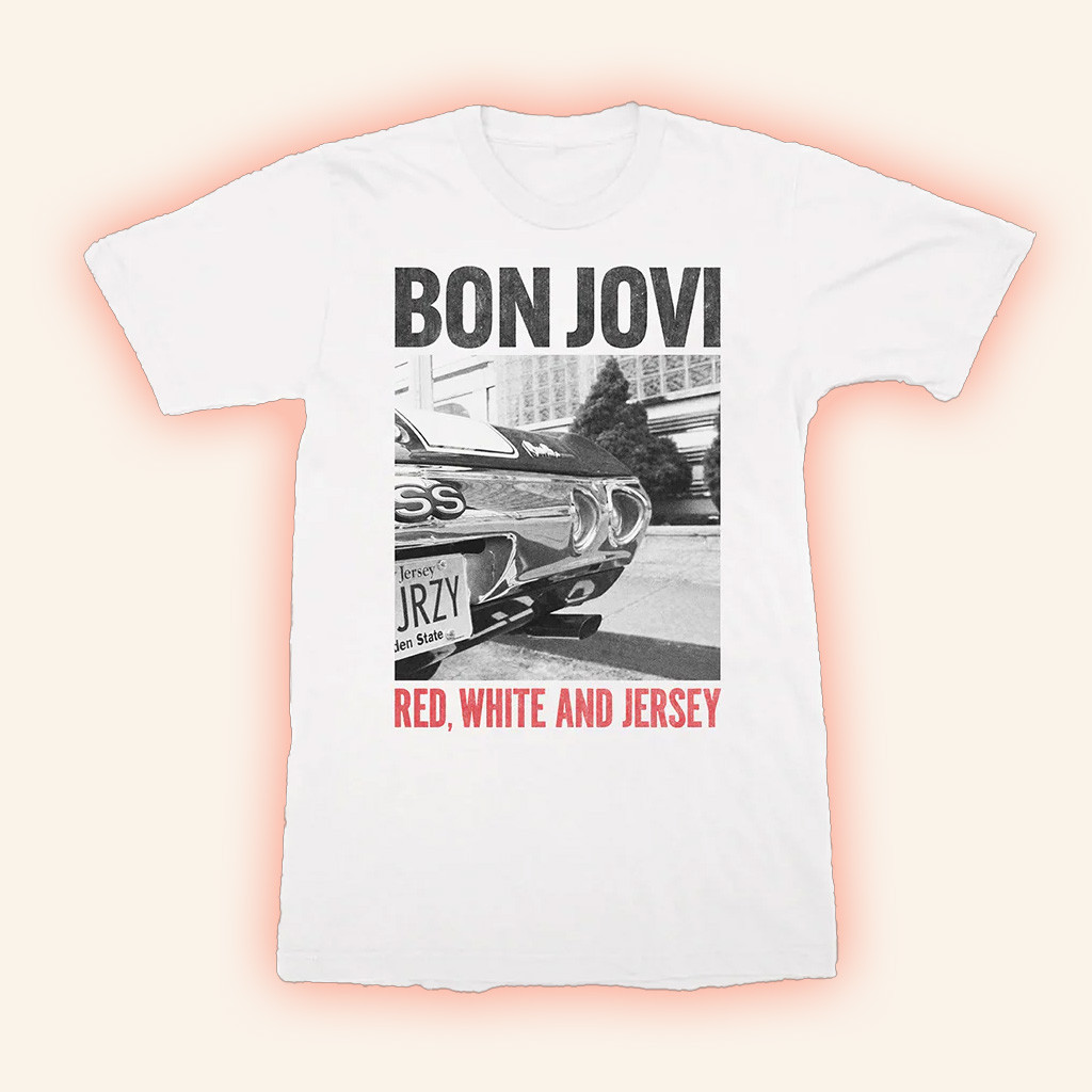 Bon Jovi Merch Forever Red White And Jersey White T-Shirt Gift Ideas For Fans