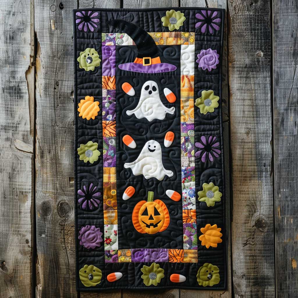 Boo Halloween Quilted Table Runner Fall Halloween Table Runner Kitchen Home Decoration