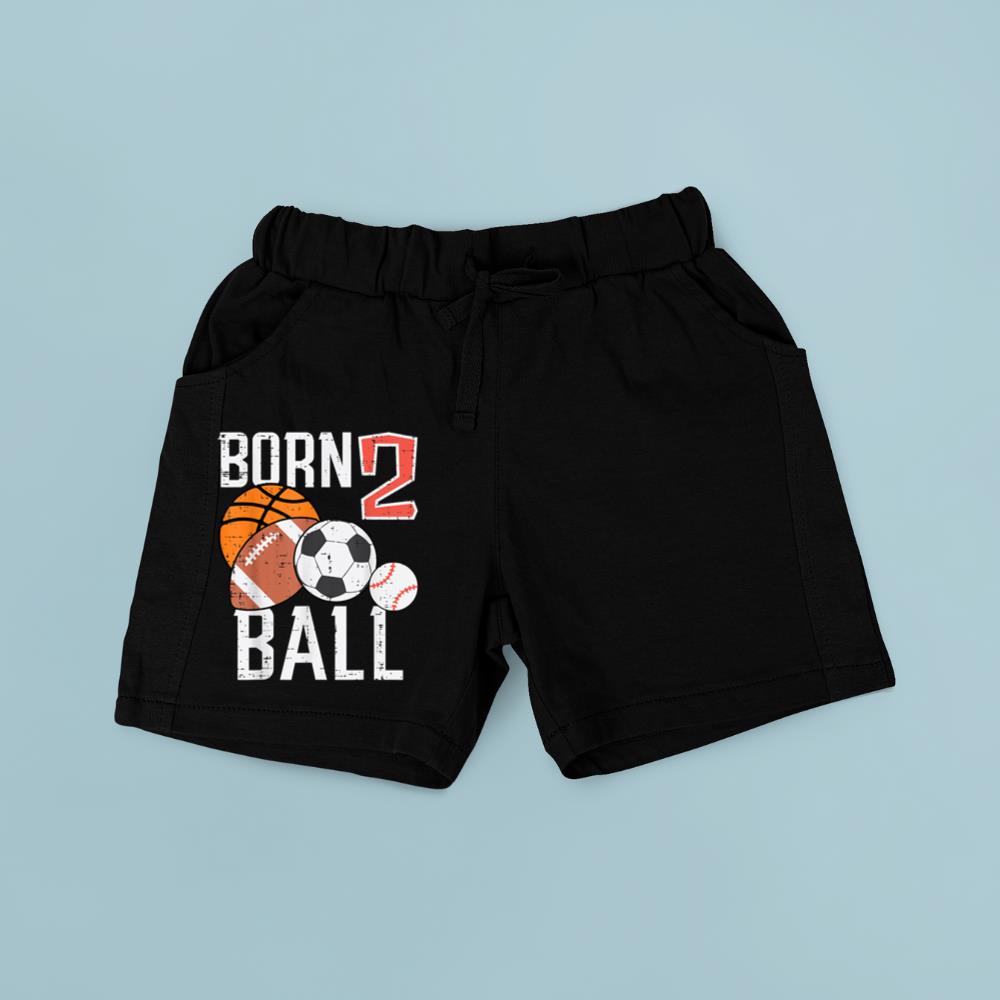 Born Basketball Football 2nd Birthday Toddler Boy Kid Short