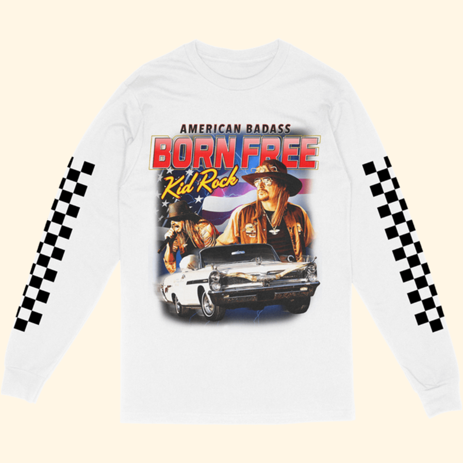 Born Free Long Sleeve T-Shirt Kid Rock Merch Unique Dad Birthday Gifts For Father's Day