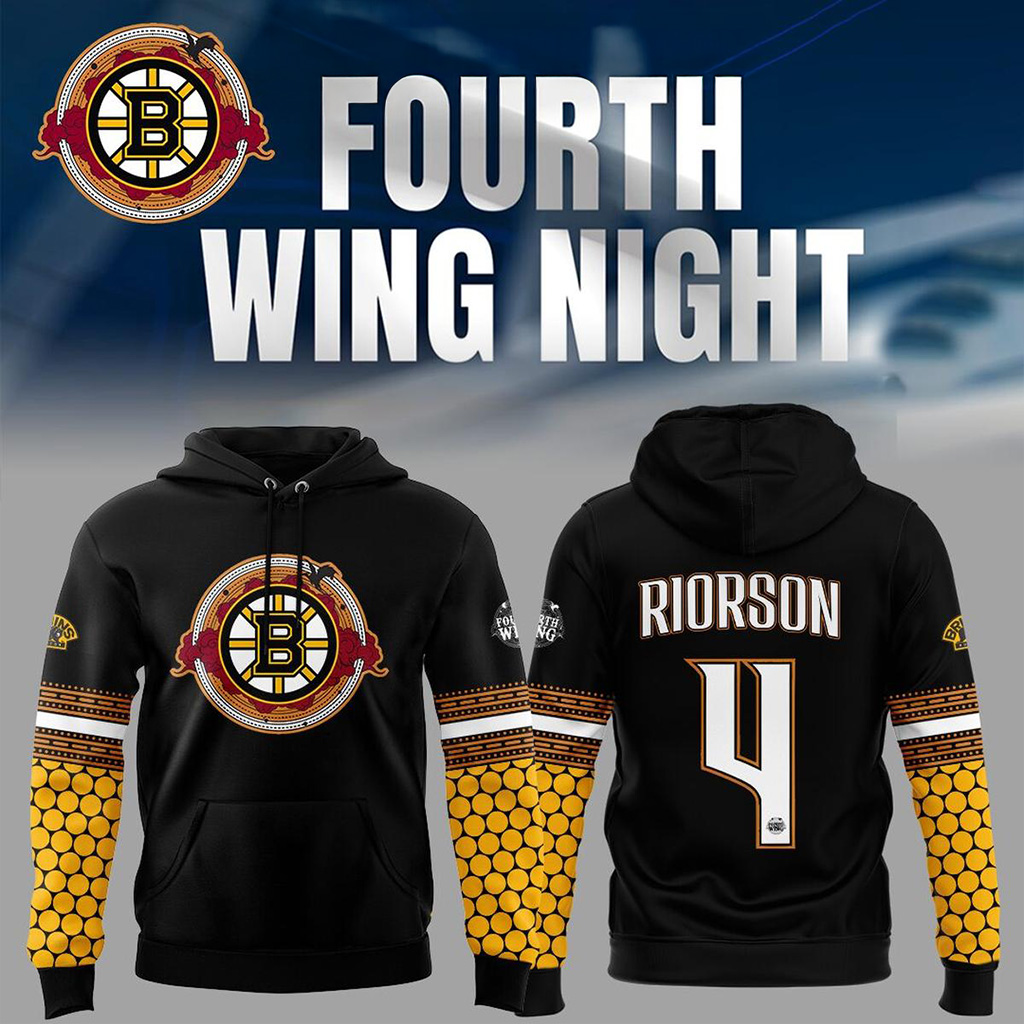 Boston Bruins X Fourth Wing Night Hoodie Boston Bruins Merch Ice Hockey Fan Gifts
