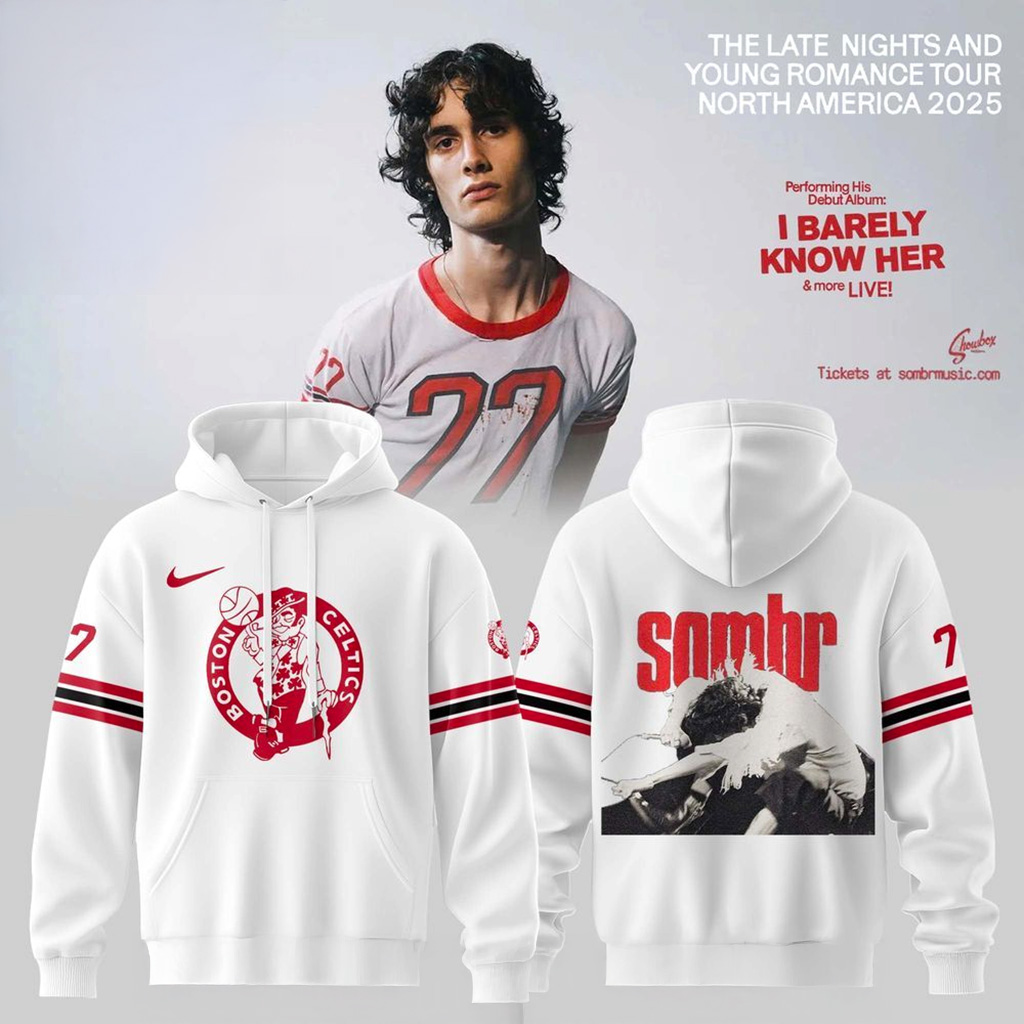 Boston Celtics X Sombr The Late Nights Young Romance Tour Hoodie Celtics Merch Fan Gifts