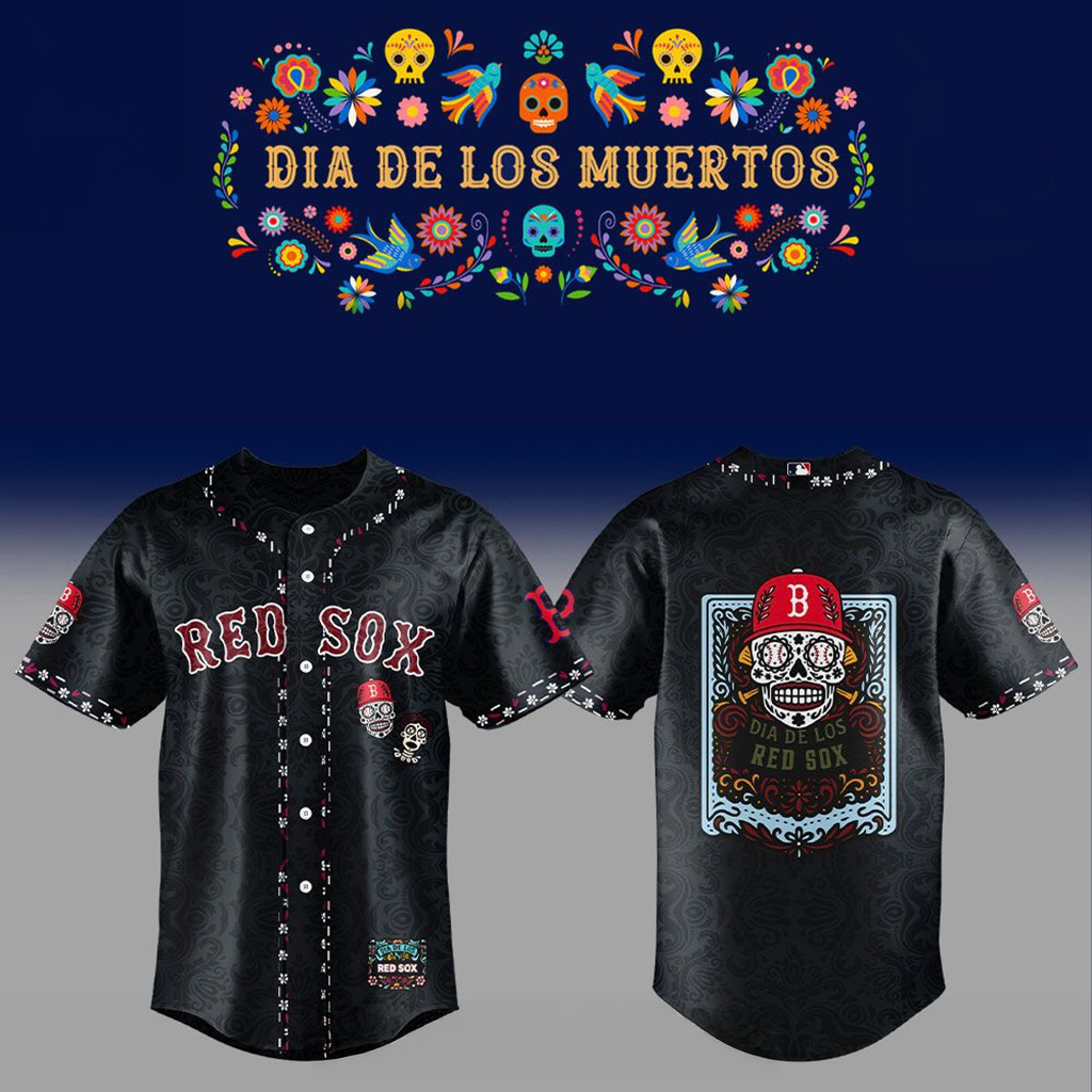 Boston Red Sox Dia De Los Muertos Jersey Boston Red Sox Merch Halloween Gift For Her