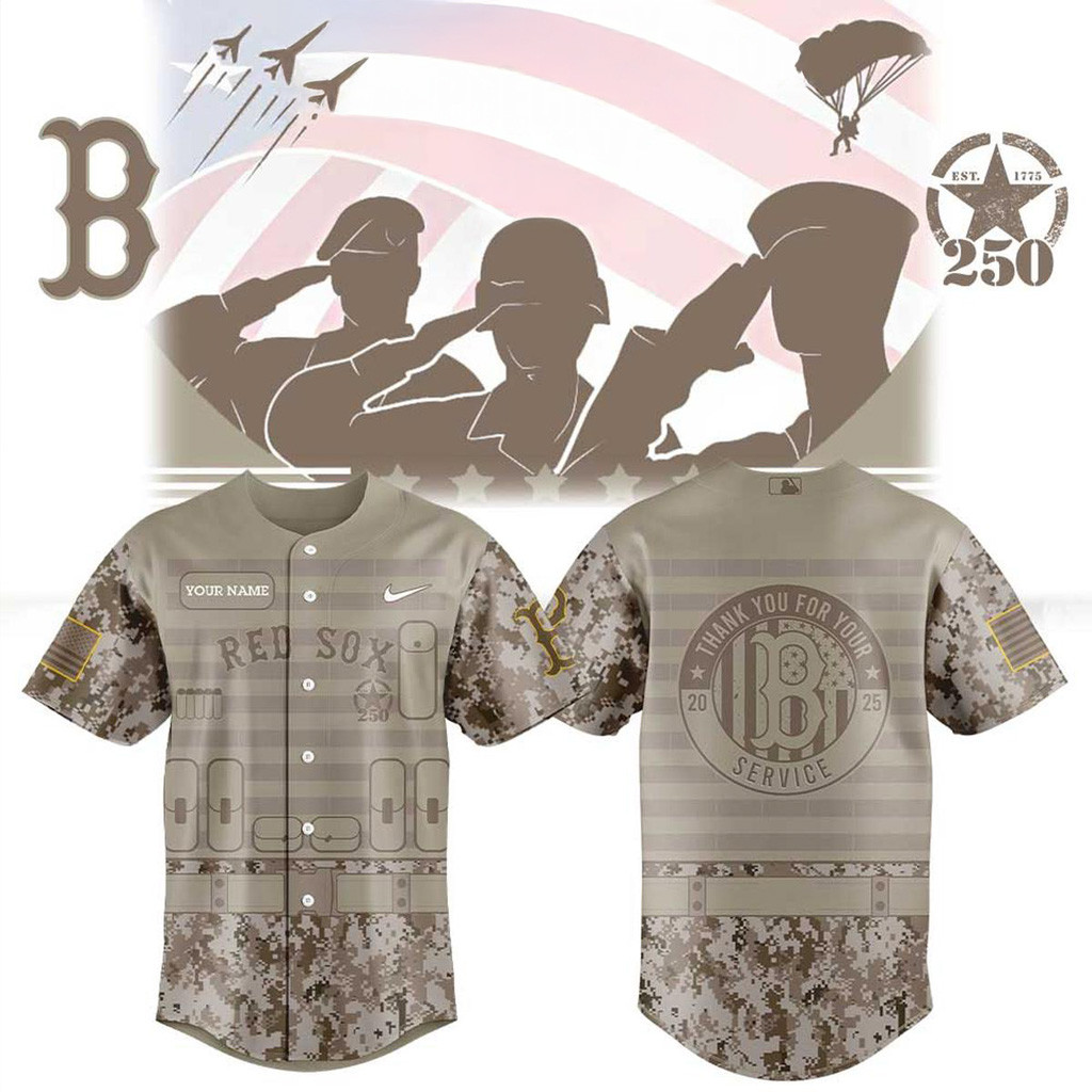 Boston Red Sox Military Appreciation 250Th Anniversary 2025 Jersey Boston Red Sox Merch