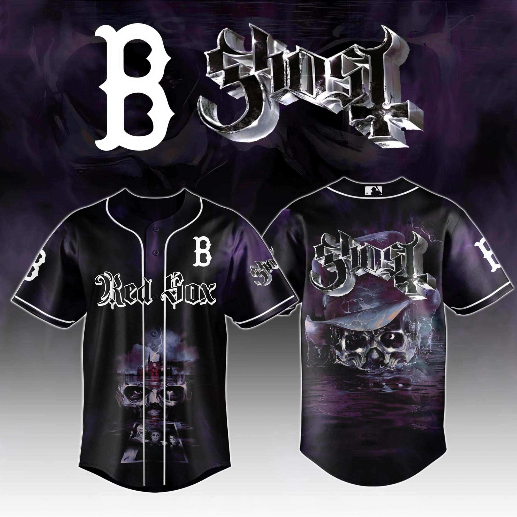 Boston Red Sox Mlb X Ghost Skeletour World Tour Baseball Jersey For Fans