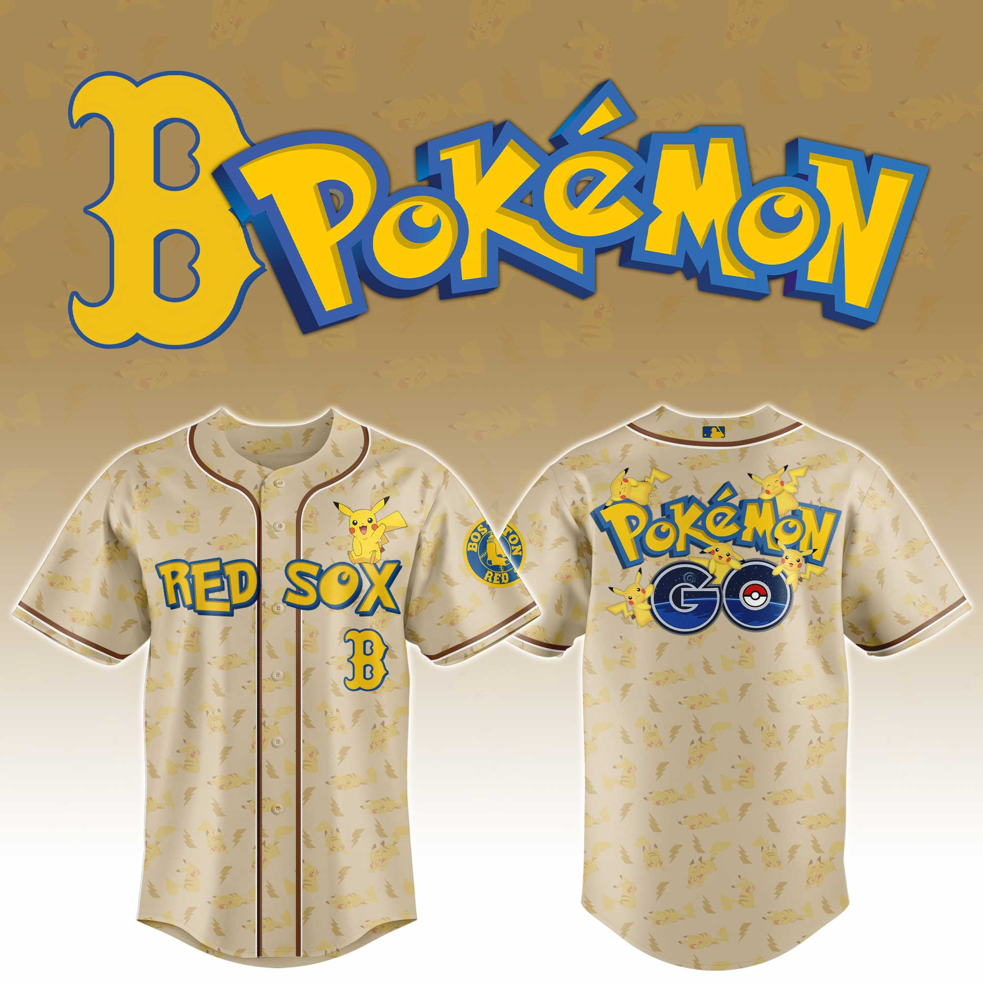 Boston Red Sox Mlb X Pokemon Go Master Baseball Jersey For Fans