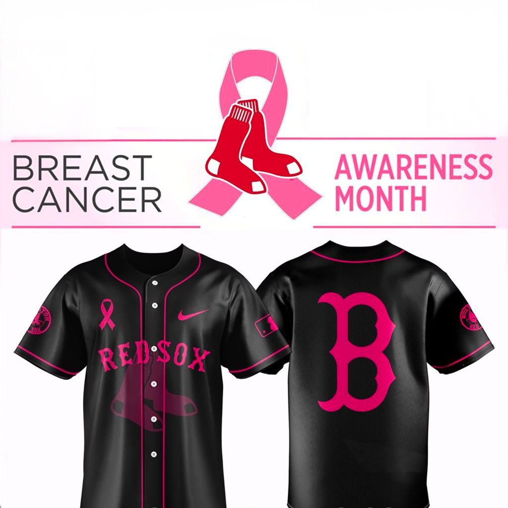 Boston Red Sox X Breast Cancer Awareness Month Jersey Red Sox Merch Best Gifts For Fans