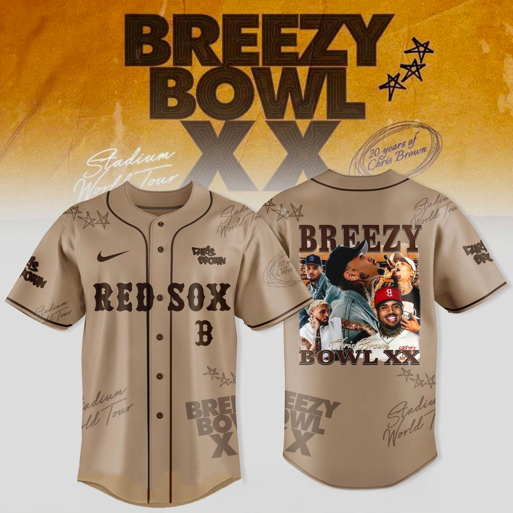 Boston Red Sox X Breezy Bowl Xx World Tour Jersey Red Sox Merch Gifts For Baseball Fans