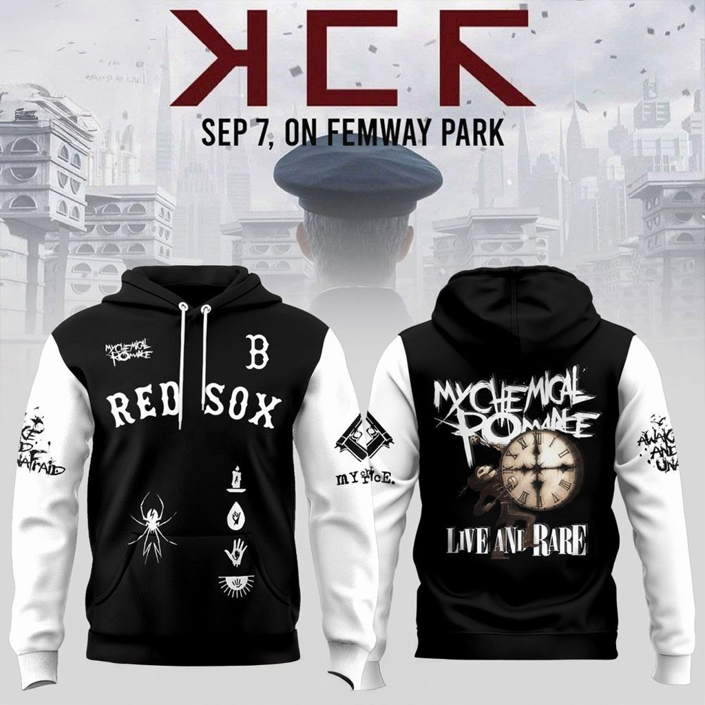 Boston Red Sox X Long Live The Black Parade My Chemical Romance Hoodie Boston Red Sox Merch