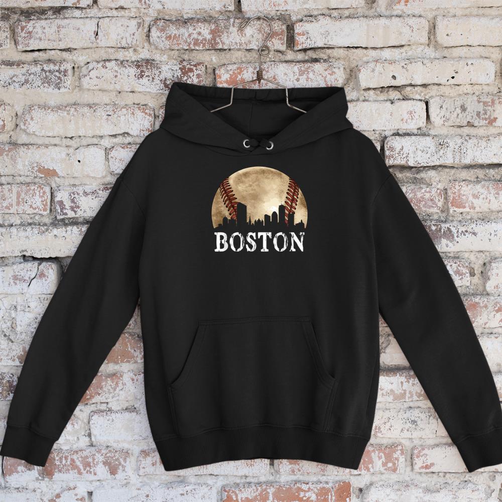 Boston Skyline City Vintage Baseball Lover Hoodie