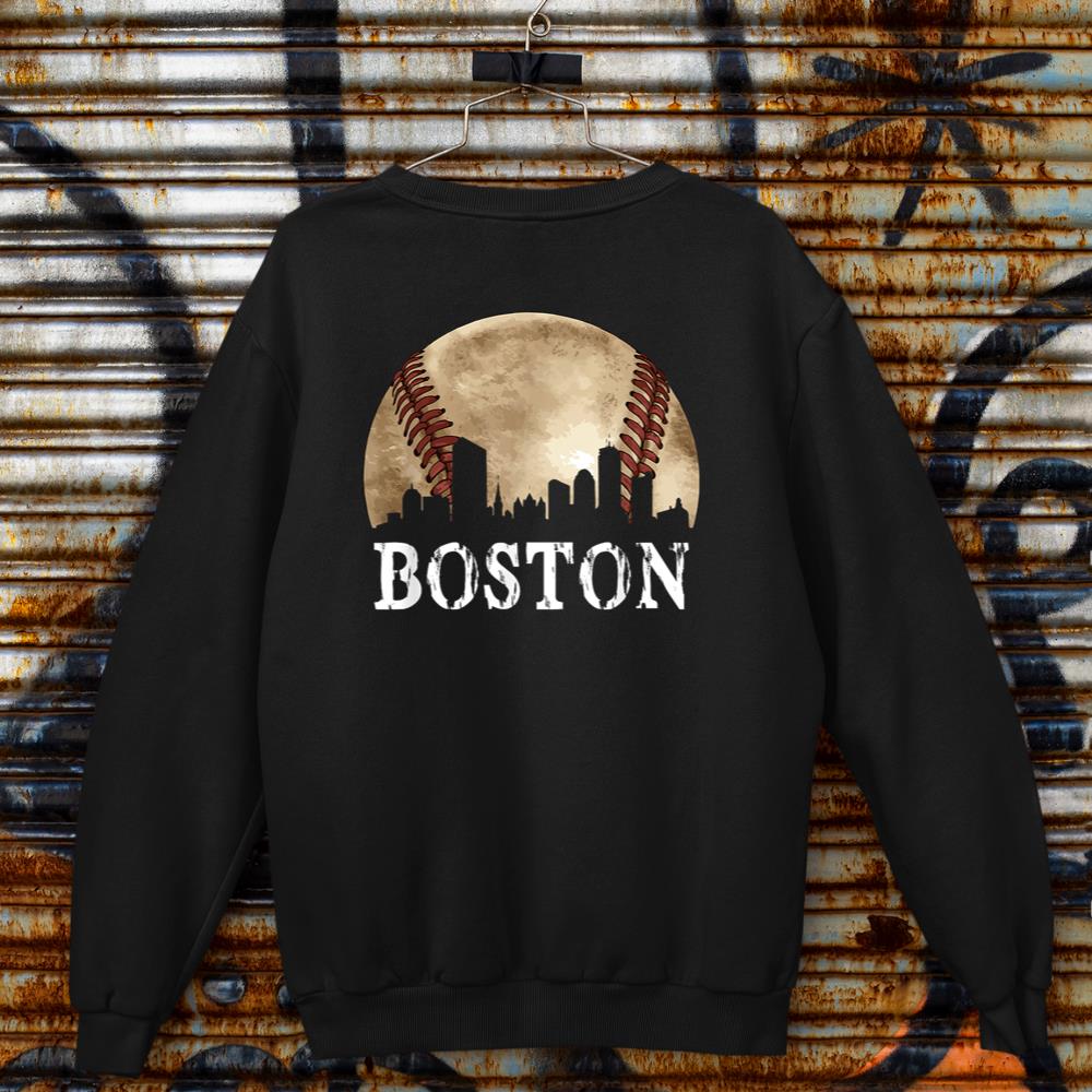 Boston Skyline City Vintage Baseball Lover Sweatshirt
