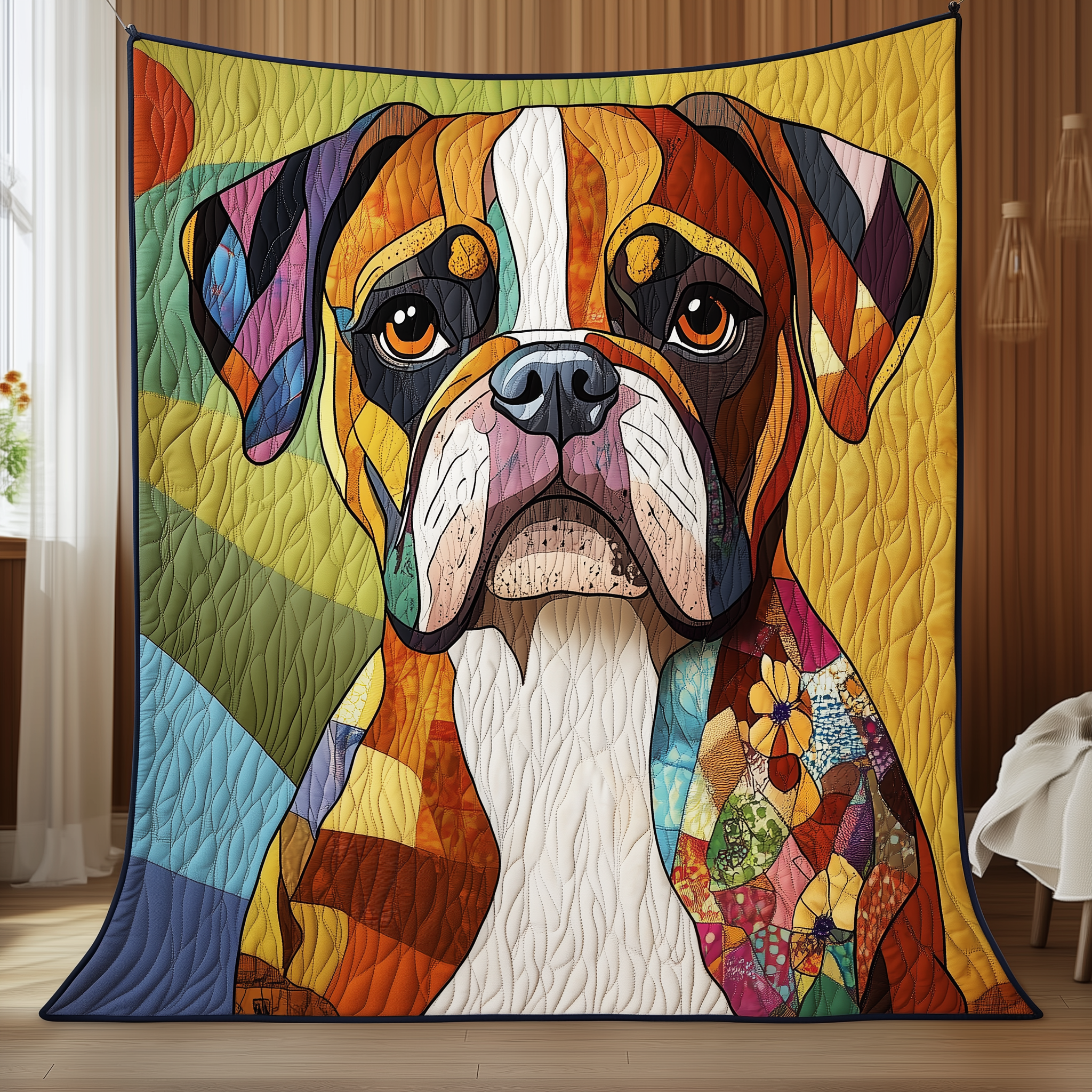 Boxer Dog Quilted Blanket Boxer Dog Gifts For Him Her