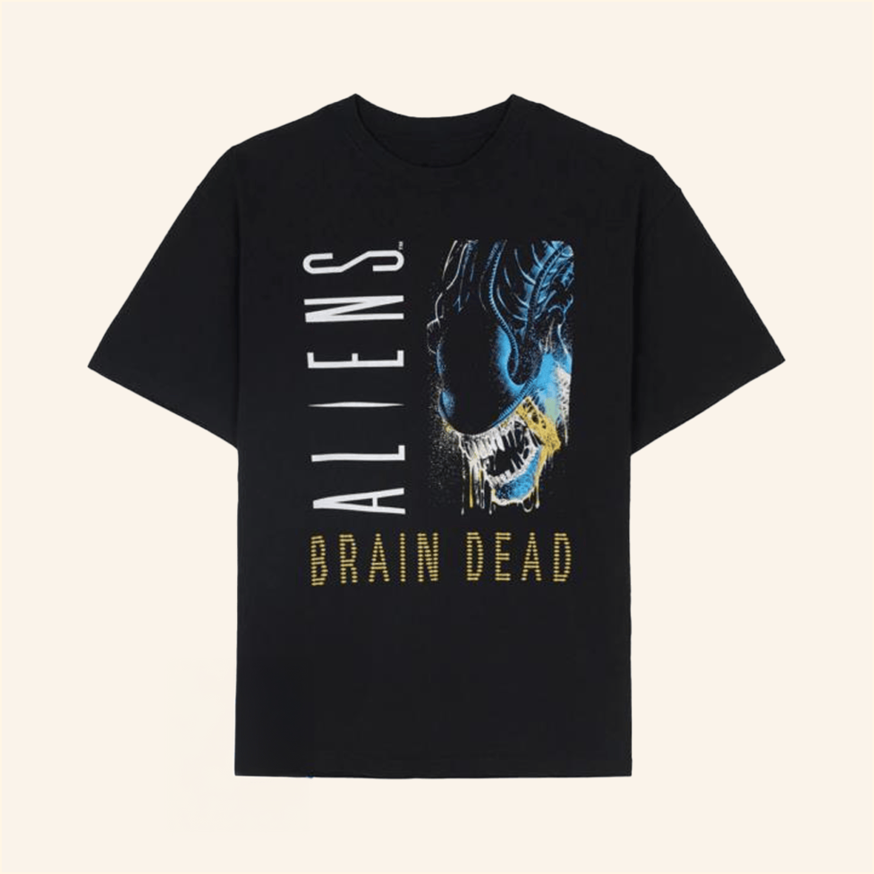 Brain Dead X Aliens Final Sight T-Shirt Brain Dead Merch Black Dad Birthday Gifts For BFF