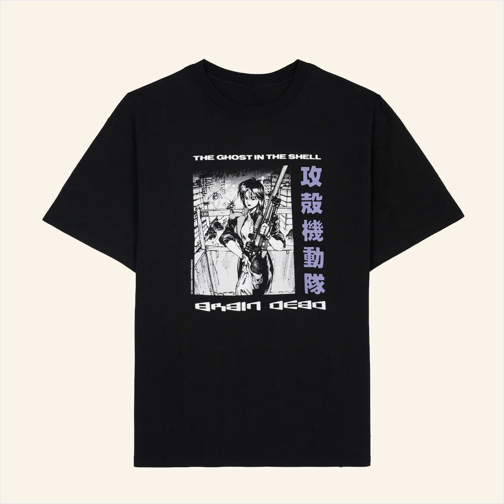 Brain Dead X Ghost In The Shell Black T-Shirt Wearebraindead Merch Best Friend Birthday Gifts