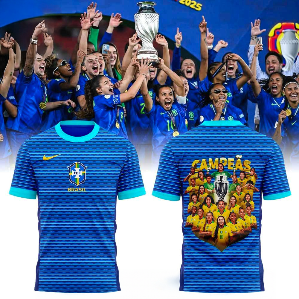 Brazil Womens Copa America 2025 Champions T-Shirt Fan Merch Gifts For Him