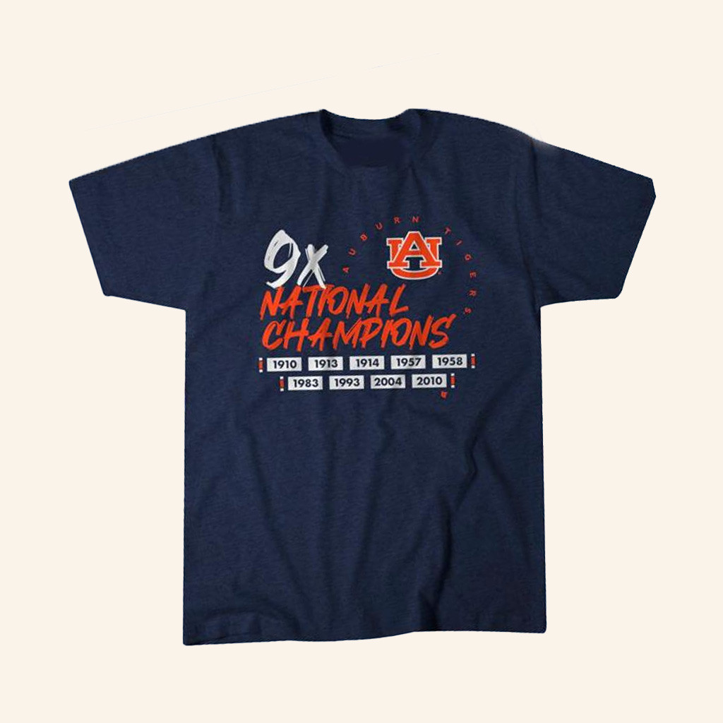 Breakingt Merch Auburn Football Nine Time National Champions Shirt Father Gifts