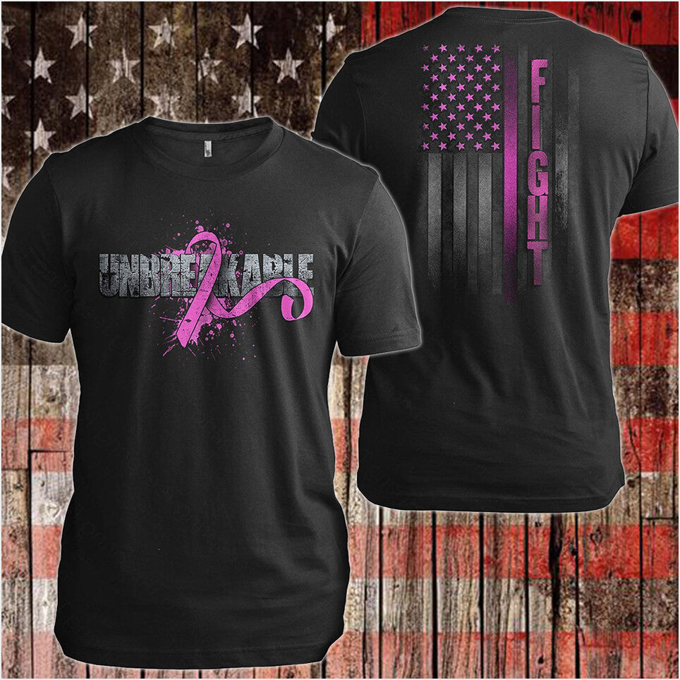 Breast Cancer Awareness Unbreakable Shirt Breast Cancer Ribbon T-Shirt Gifts For Patients