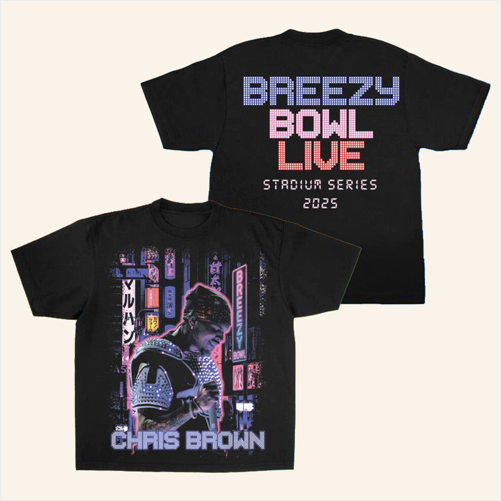 Breezy Bowl Xx Light Bright T-Shirt Chris Brown Merch Gifts For Music Fans Birthday Gift Ideas