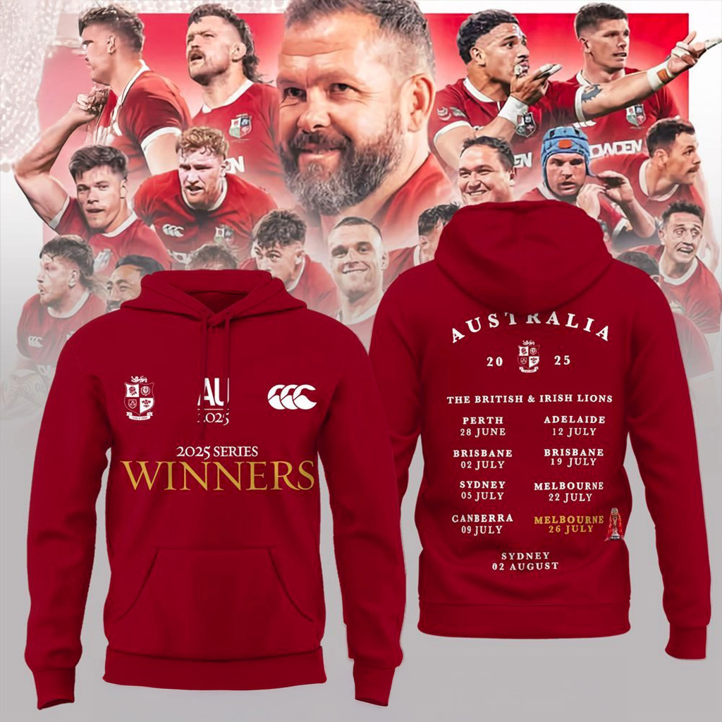 British Irish Lions 2025 Series Winners Australia Hoodie