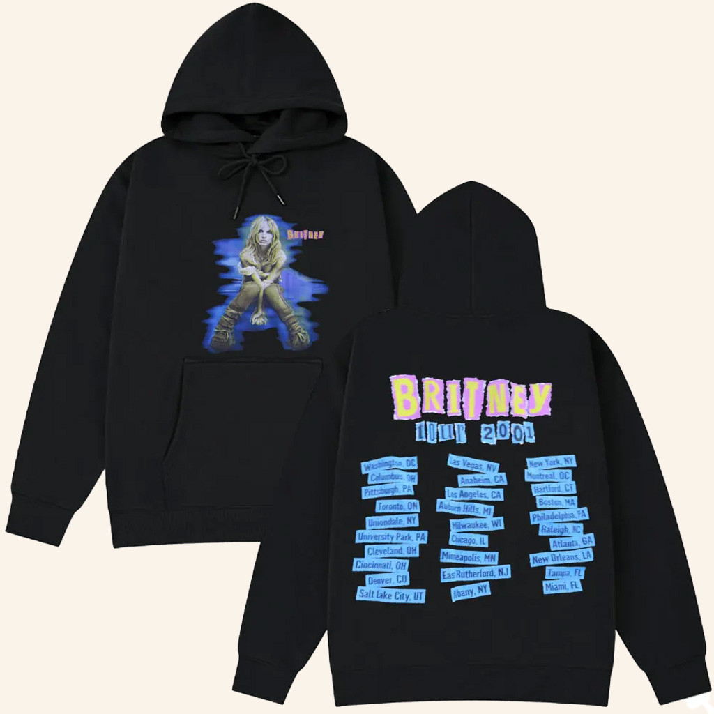 Britney Spears Merch The Britney Tour 2001 Hoodie Gift Ideas For Music Fans