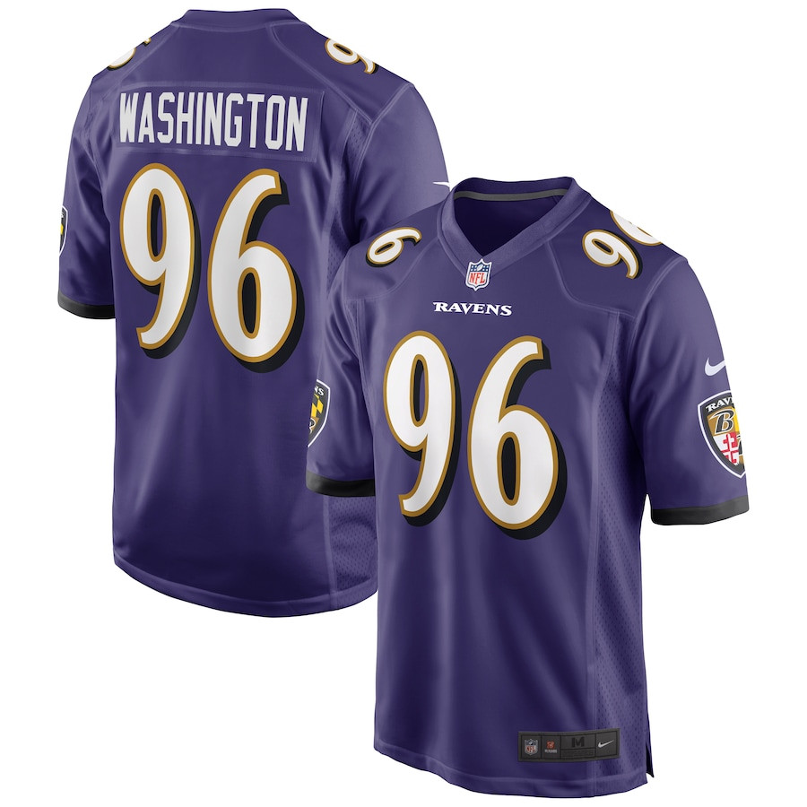 Broderick Washington 96 Baltimore Ravens Men Game Jersey - Purple - JS726