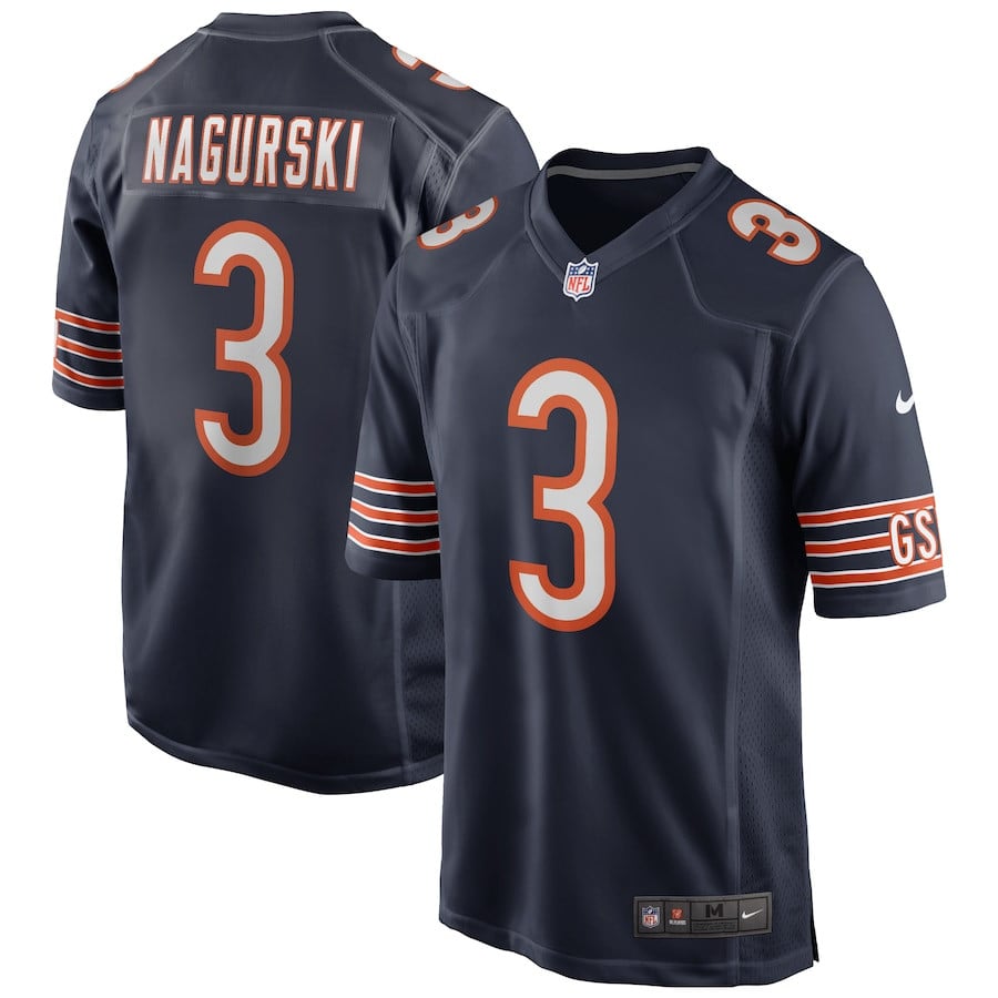 Bronko Nagurski 3 Chicago Bears Men Game Retired Jersey - Navy - JS978