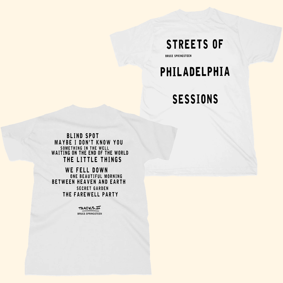 Bruce Springsteen T-Shirt Bruce Springsteen Merch Streets Of Philadelphia Sessions Album Tee