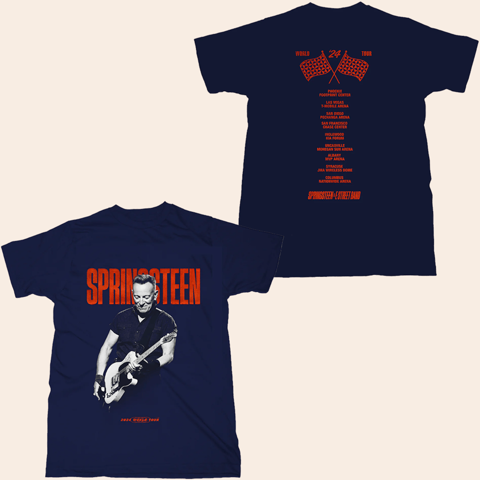 Bruce Springsteen T-Shirt Bruce Springsteen Merch The E Street Band 2024 World Tour Guitar Tee