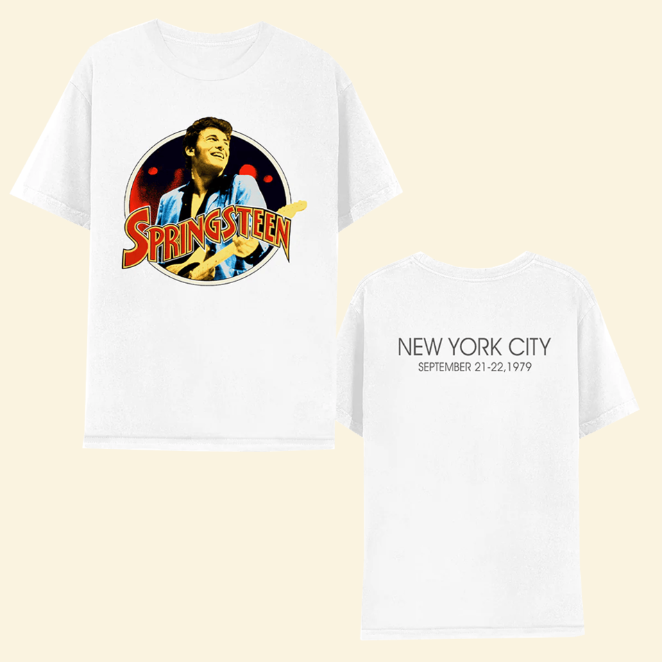 Bruce Springsteen T-Shirt Bruce Springsteen Merch Throwback No Nukes White Tee Music Fans Gifts