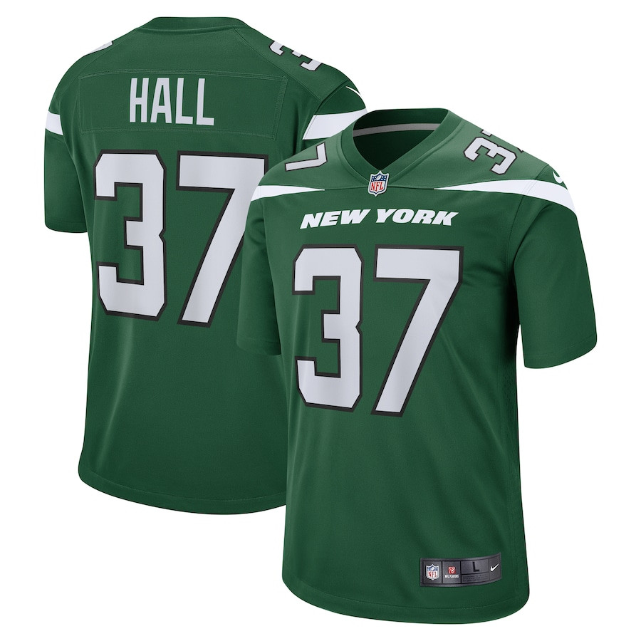 Bryce Hall 37 New York Jets Men Game Jersey - Gotham Green - JS690