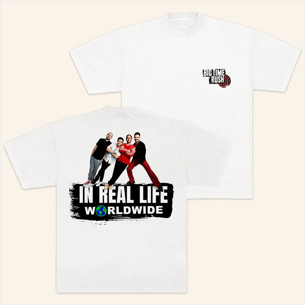Btr In Real Life Worldwide 2025 Tour T-Shirt Big Time Rush Merch Birthday Gifts For Husband