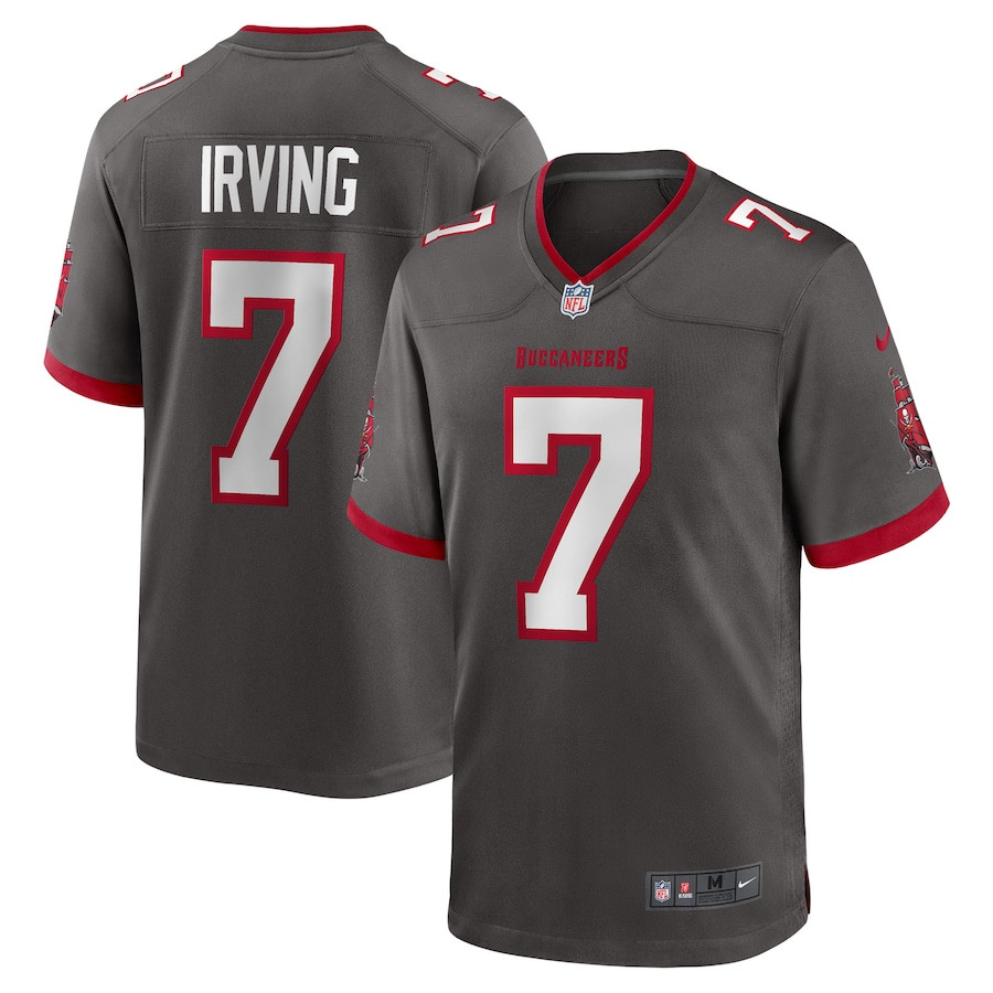 Bucky Irving 7 Tampa Bay Buccaneers Alternate Game Men Jersey - Pewter - JS803