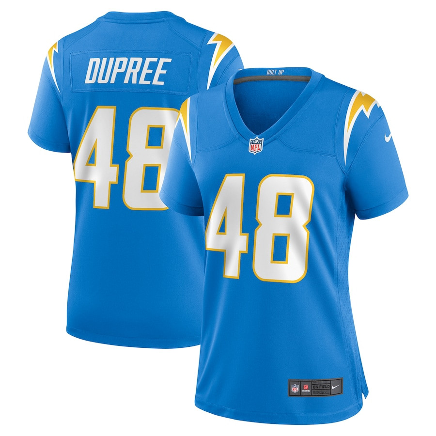 Bud Dupree 48 Los Angeles Chargers Women's Game Jersey - Powder Blue - JS613